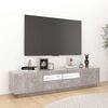 vidaXL Mobile Porta TV con Luci LED Grigio Cemento 180x35x40 cm