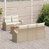 vidaXL Set Divano da Giardino con cuscino 6 pcs Beige polyrattan