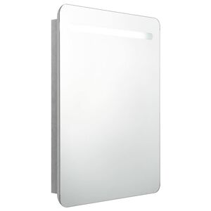 vidaXL Armadietto Bagno con Specchio e LED Grigio Cemento 60x11x80 cm