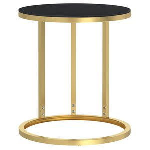 vidaXL Tavolino Oro e Nero 45 cm in Vetro Temperato