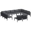 vidaXL Set Divano da Giardino 11 pz Nero Acciaio