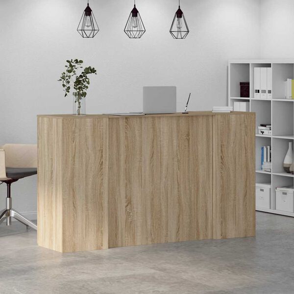vidaXL Banco Reception Rovere Sonoma 180x50x103,5 cm Legno Multistrato