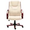 vidaXL Sedia da Ufficio Massaggiante Crema in Vera Pelle