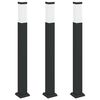 vidaXL Lampioni a palo 3 pz 80 cm Nero IP44
