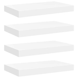 vidaXL Scaffali a Parete 4 pz Bianchi 40x23,5x3,8 cm in MDF