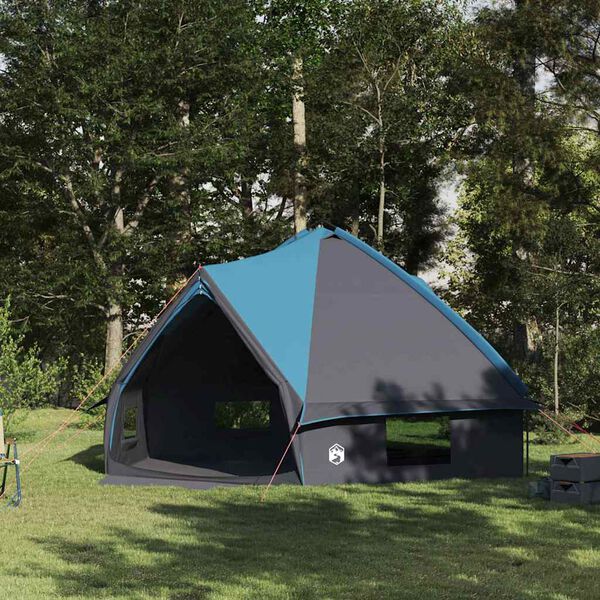 vidaXL Tenda Teepee con tetto Blu e Grigio 490 x 410 x 210 cm