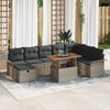 vidaXL Set Divano da Giardino con cuscino 9 pcs Grigio polyrattan