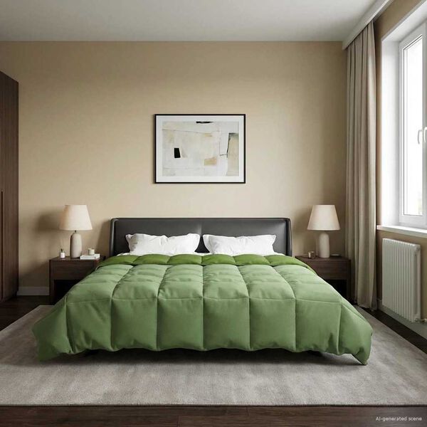 vidaXL Duvet Estivo Trapuntato Verde 240 x 260 cm Microfibra