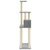 vidaXL Albero per Gatti con Tiragraffi in Sisal Grigio Chiaro 147 cm