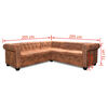 vidaXL Divano Angolare Chesterfield a 5Posti Pelle Artificiale Marrone