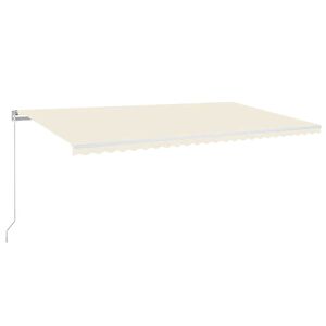 vidaXL Tenda da Sole Retrattile Manuale con LED 600x300 cm Crema