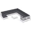 vidaXL Set Divani da Giardino 12 pz con Cuscini Legno di Pino Bianco