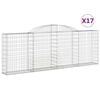 vidaXL Cesti Gabbioni ad Arco 17 pz 300x30x100/120 cm Ferro Zincato