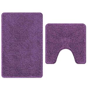 vidaXL Set di tappetini antiscivolo per il bagno 2 pcs Viola PP