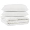 vidaXL Piumone con cuscino 3 pz Bianco Microfibra