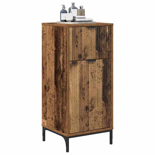 vidaXL Mobile da Bagno con cassetto Legno vecchio 39,5 x 36 x 88 cm