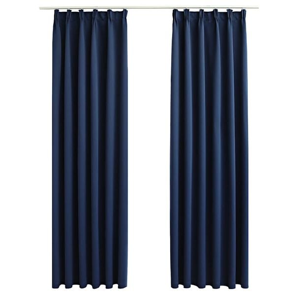 vidaXL Tende Oscuranti con Ganci 2 pz Blu 140x245 cm