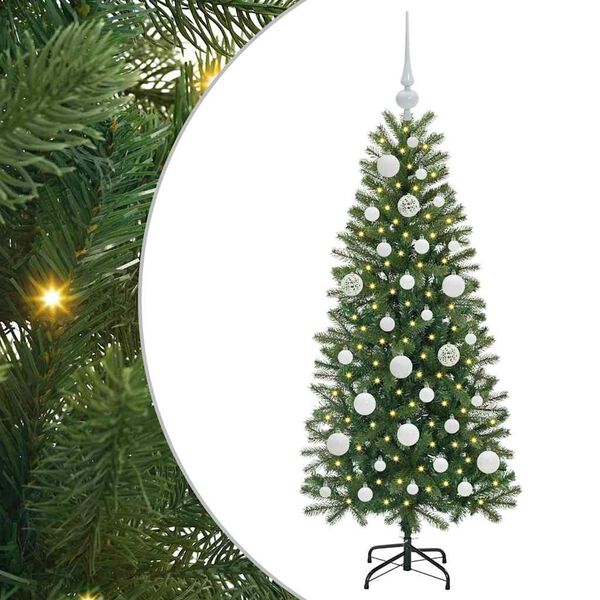 vidaXL Albero di Natale artificiale con 150 LED Verde 120 cm PE e PVC