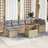 vidaXL Set Divano da Giardino 8 pcs Beige Poly Rattan