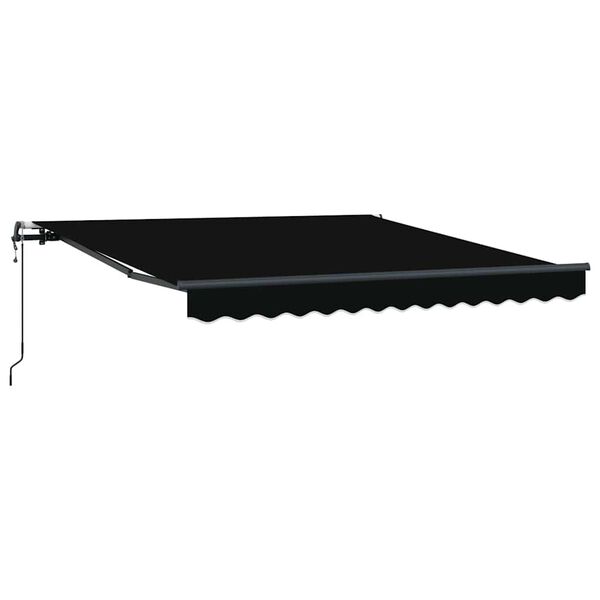 vidaXL Tenda Retrattile Nero 350 x 250 cm Tessuto e Alluminio