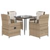 vidaXL Set da Pranzo da Giardino 5 pz con Cuscini Beige in Polyrattan
