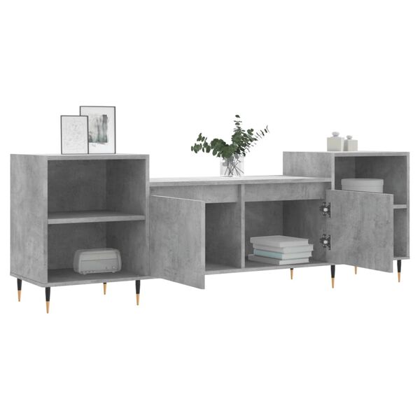 vidaXL Mobile per TV Grigio Cemento 160x35x55 cm Legno Multistrato