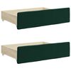 vidaXL Divano Letto Estraibile Cassetti Verde Scuro 100x200cm Velluto