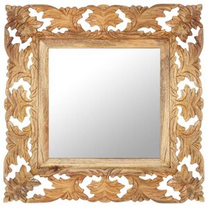 vidaXL Specchio Intagliato a Mano 50x50 cm in Legno Massello di Mango