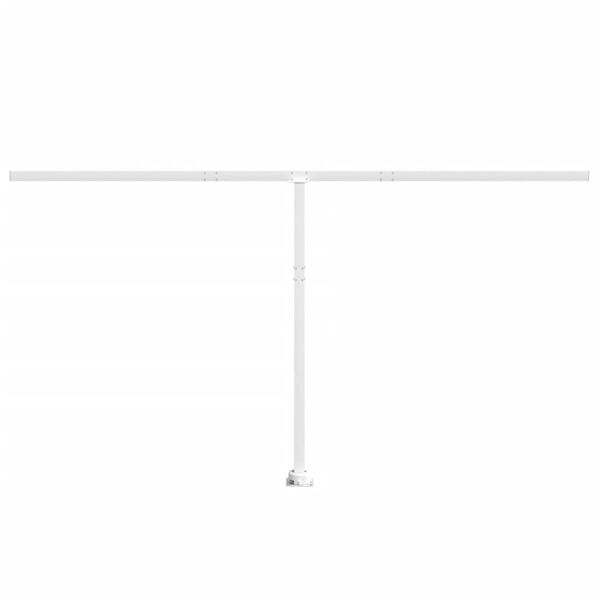 vidaXL Set Pali per Tenda da Sole Bianco 450x245 cm Ferro