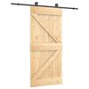 vidaXL Porta scorrevole Naturale e Nero 95 x 210 cm