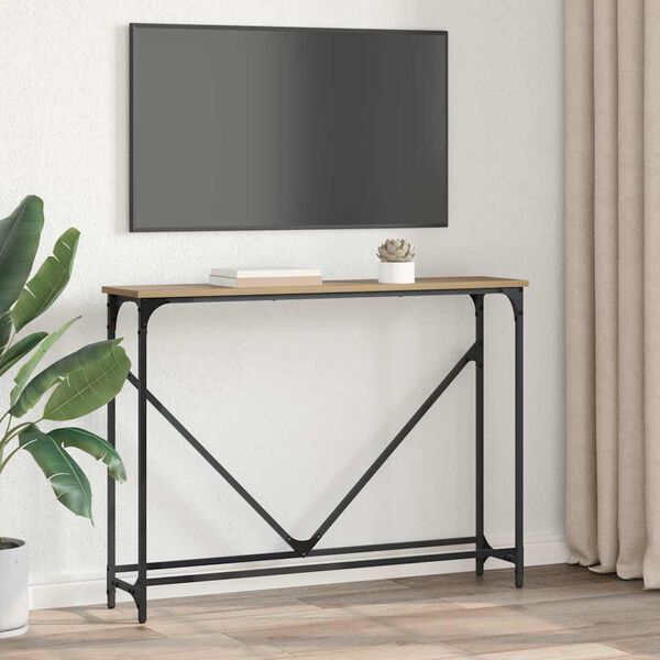 vidaXL Tavolo consolle Rovere artigianale 102 x 23 x 75 cm