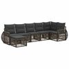 vidaXL Set Divano da Giardino 7 pz Grigio e Grigio Scuro polyrattan