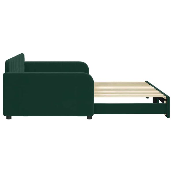 vidaXL Divano Letto con Letto Estraibile Verde Scuro 100x200cm Velluto