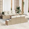 vidaXL Set Divano da Giardino con cuscino 7 pcs Beige polyrattan