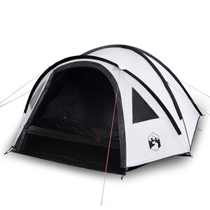 vidaXL Tenda Campeggio a Cupola 4 Persone Bianca Tessuto Impermeabile