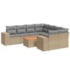 vidaXL Set Divano da Giardino 9 pz con Cuscini Beige in Polyrattan