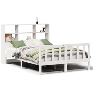 vidaXL Letto Libreria senza Materasso Bianco 120x190 cm Legno di Pino