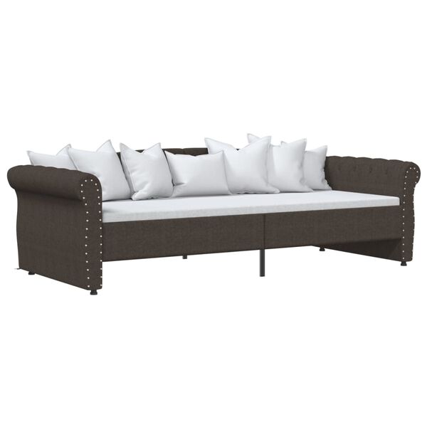 vidaXL Dormeuse con Presa USB Marrone Scuro in Tessuto 90x200 cm