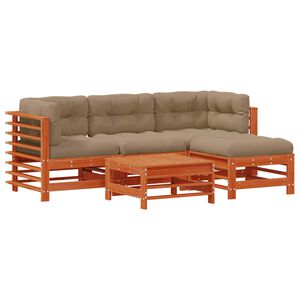 vidaXL Set Lounge da Giardino 5 pz Marrone Cerato