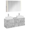 vidaXL Set di mobili per il bagno 4 pcs Grigio Cemento