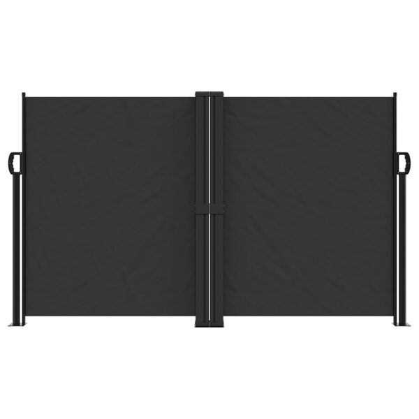 vidaXL Tenda da Sole Laterale Retrattile Nera 140x600 cm
