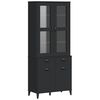 vidaXL Credenza VIKEN Nera 80x40x190 cm in Legno Massello di Pino