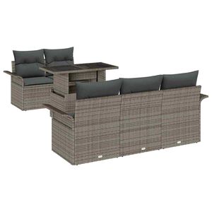 vidaXL Set Divano da Giardino 6 pz Grigio polyrattan