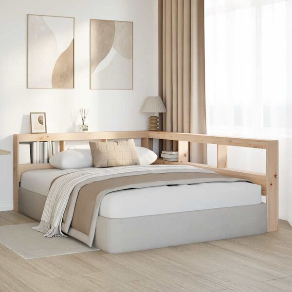 vidaXL Testiera libreria a L 135 cm in legno massello di pino