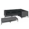 vidaXL Divani da Giardino 5 pz con Cuscini in Polyrattan Grigio Scuro