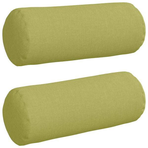 vidaXL Cuscini a rullo 2 pcs Verde chiaro &Oslash; 15 x 40 cm Tessuto