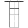 vidaXL Porta Scorrevole con Ferramenta 76x205cm Vetro ESG Alluminio
