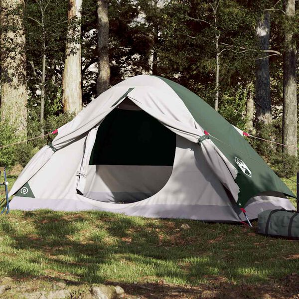 vidaXL Tenda da Campeggio a Cupola per 4 Persone Verde Impermeabile