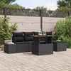 vidaXL Set Divano da Giardino con archiviazione 6 pcs Nero Poly Rattan
