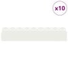 vidaXL Bordure per prato 10 pcs Bianco 103 x 0,05 x 22 cm Acciaio
